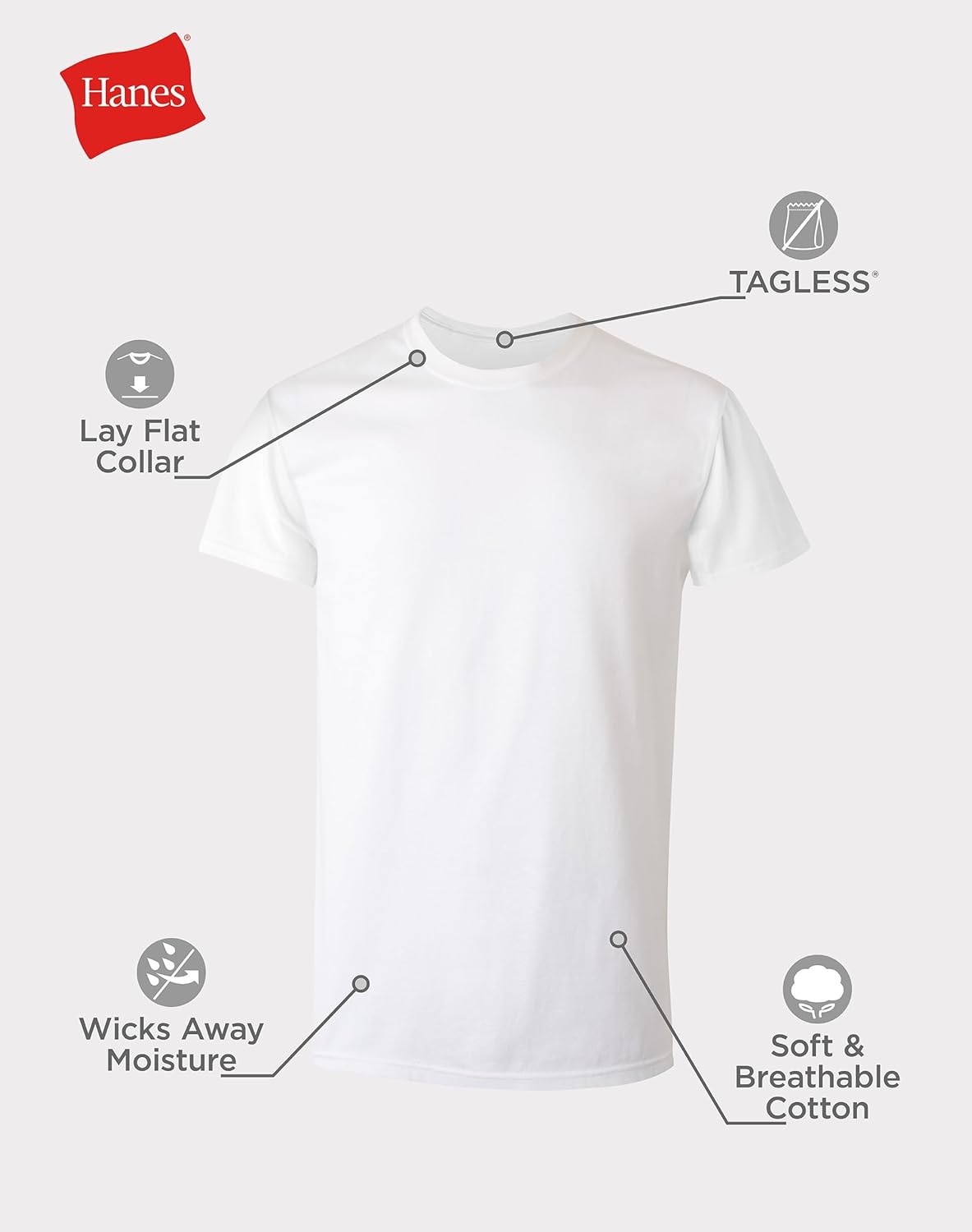 Hanes Mens Undershirt Packs, Stay-Tucked Soft Cotton Undershirts, Best Undershirts for Men, White/Black/Asstd Multipacks